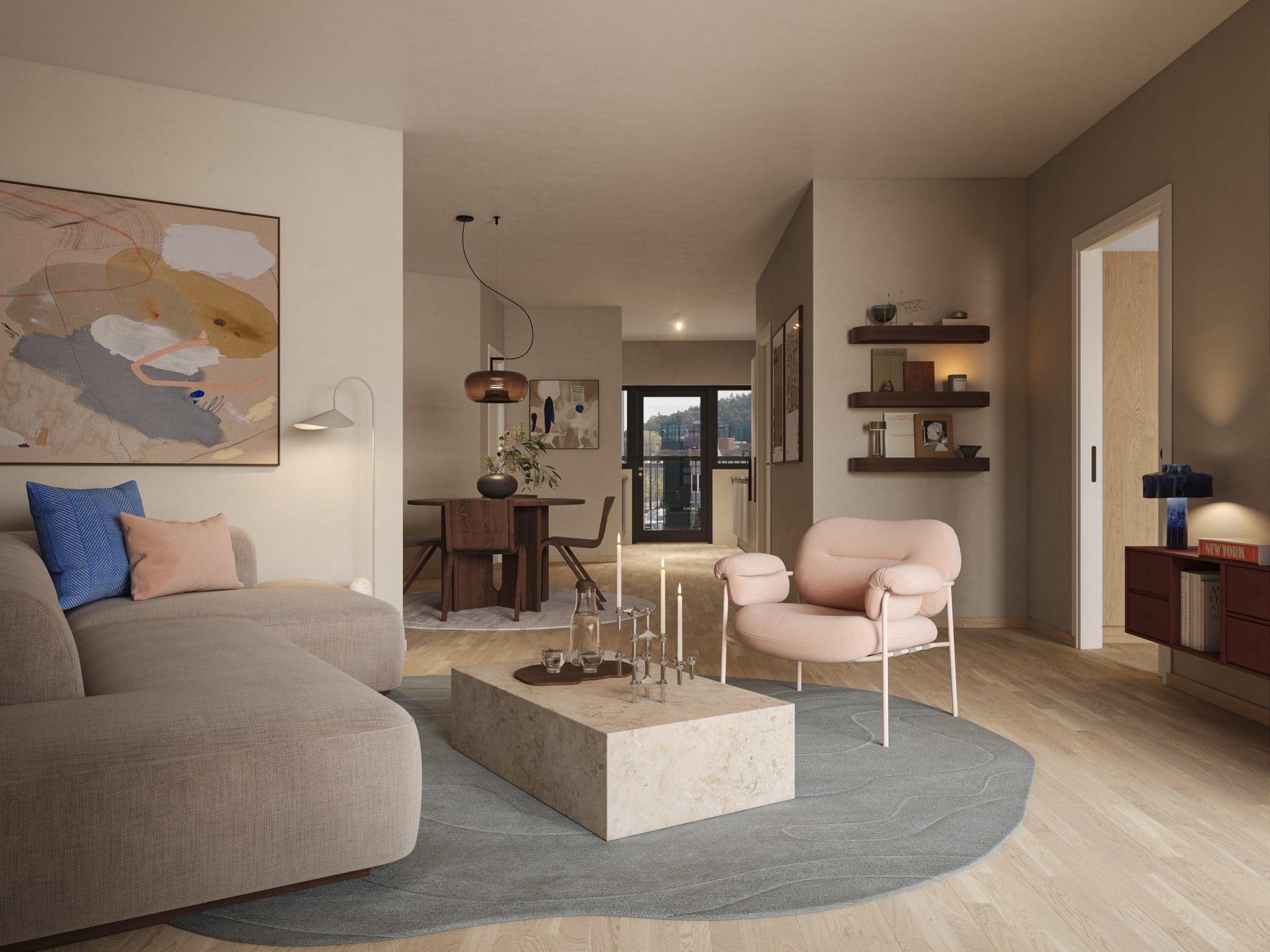 Gjennomgående leilighet med balkong på begge sider