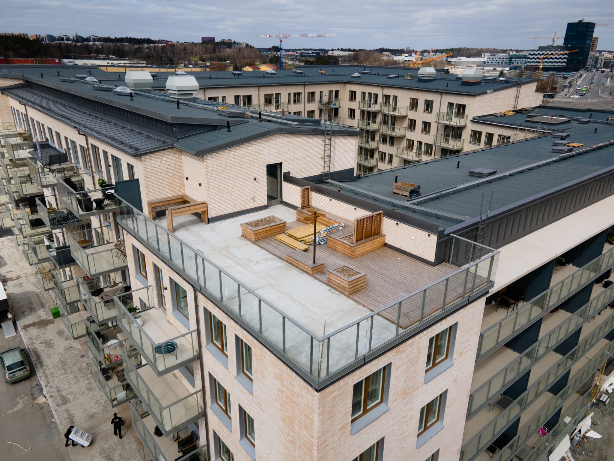 Den gemensamma takterrassen i trapphus 1