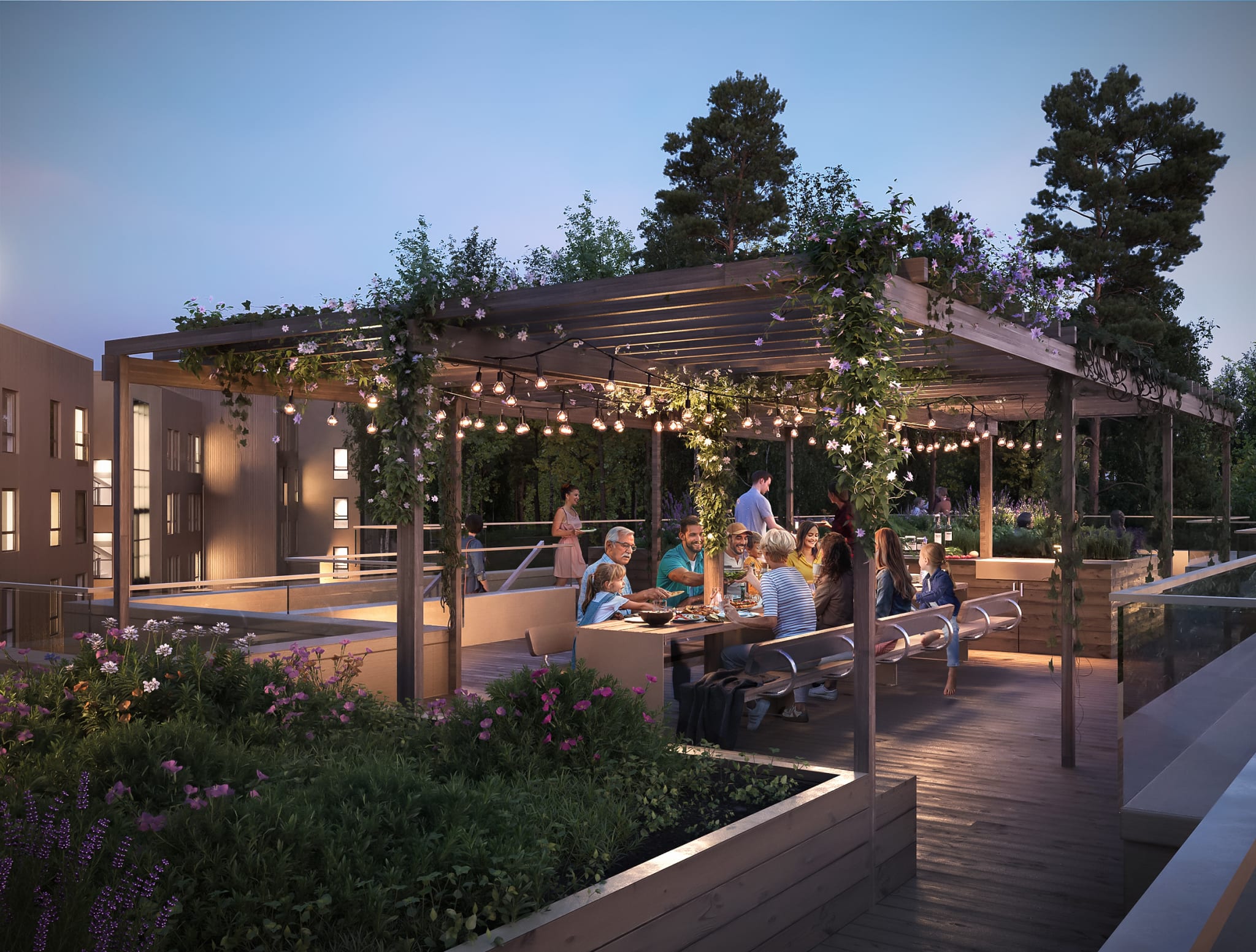 Felles takterrasse med utekjøkken - her kan du arrangere hyggelige lunsjer eller middager med gode venner eller naboer.jpg