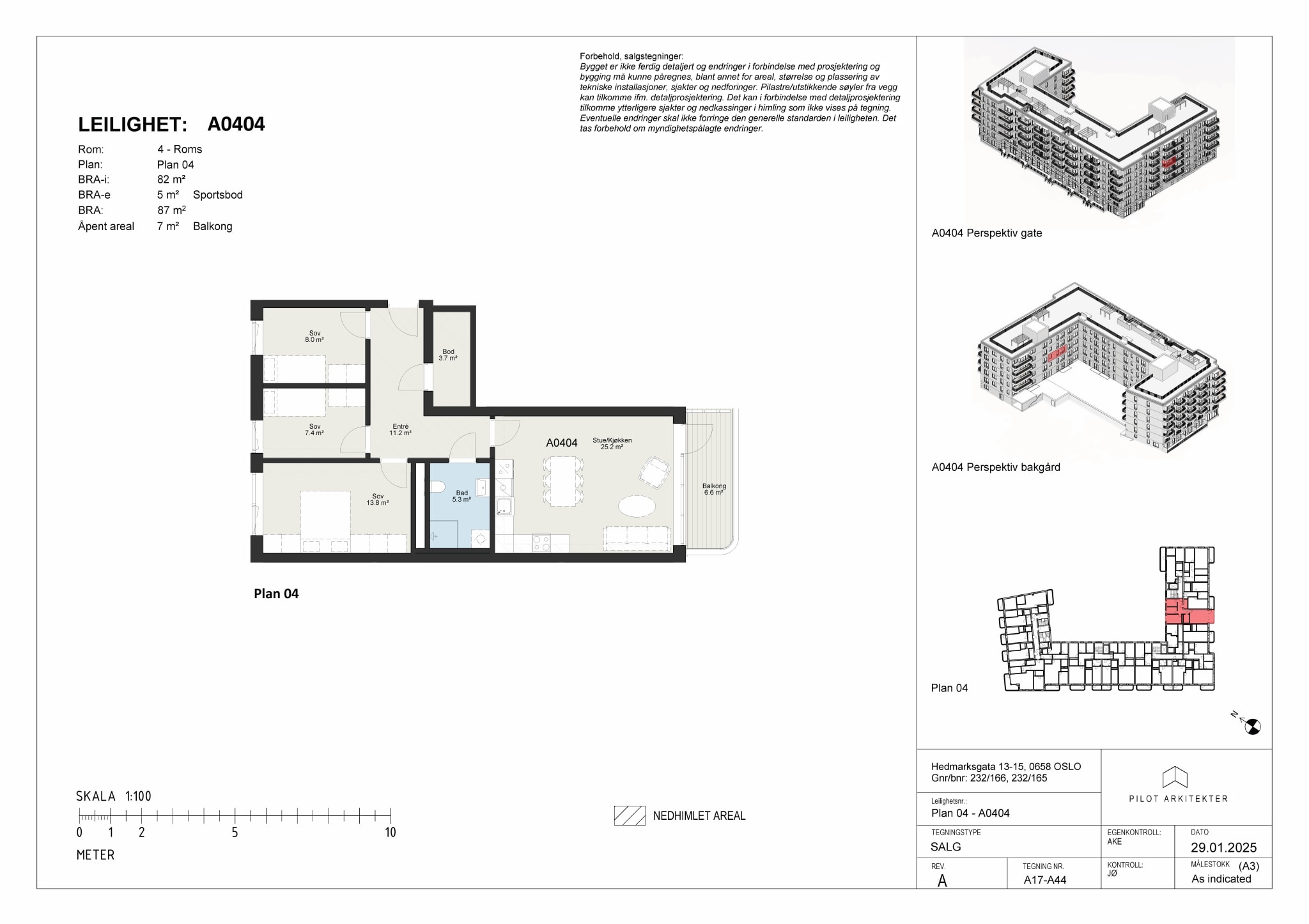 Plantegning - Leilighet A0404