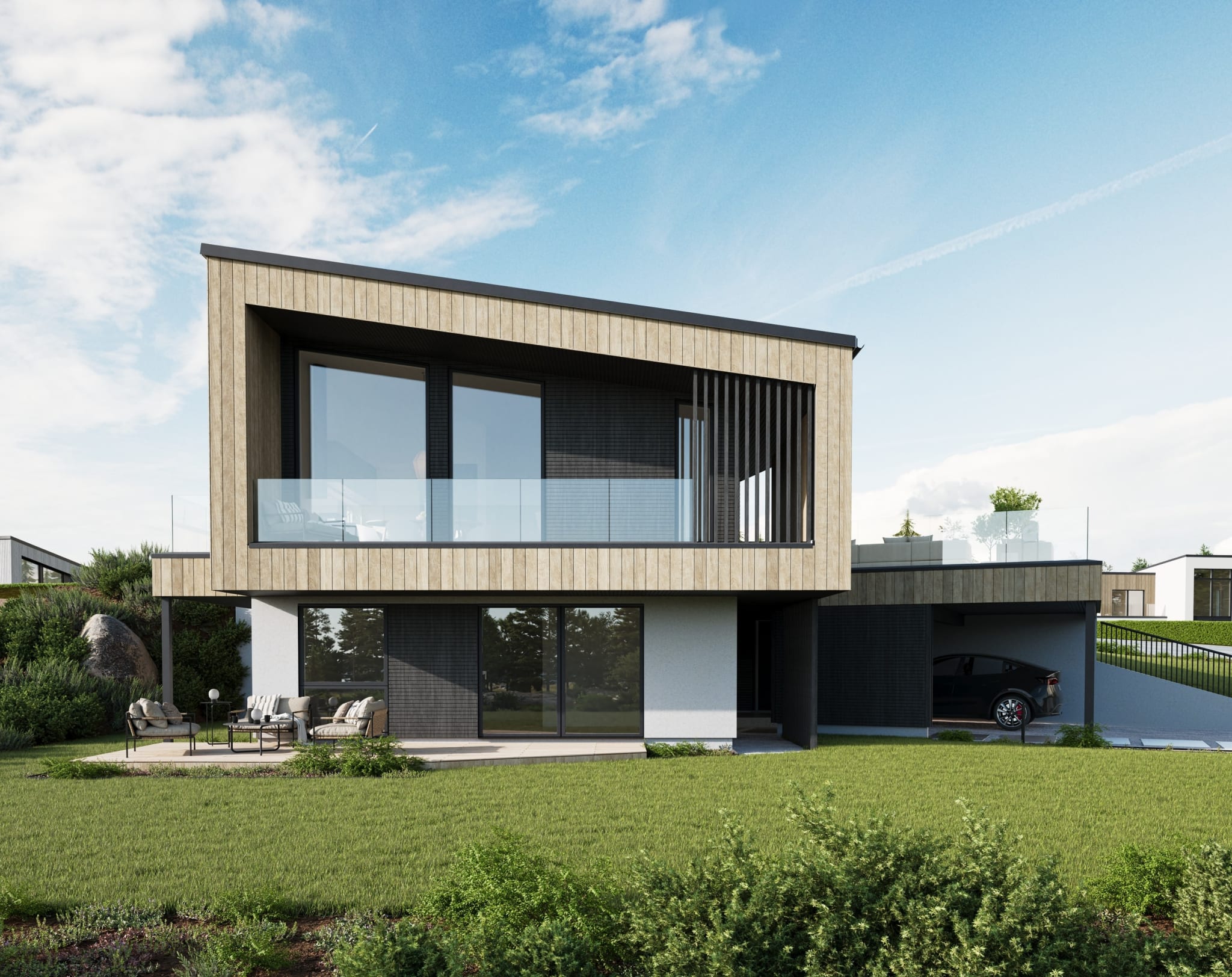 Illustrasjonsbilde frå VestlandsHus. Husmodell: Svanshornet