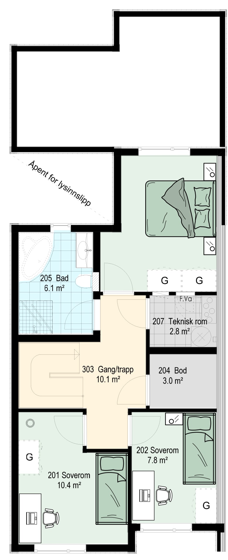 Hus 9 plan 2_fargelagt