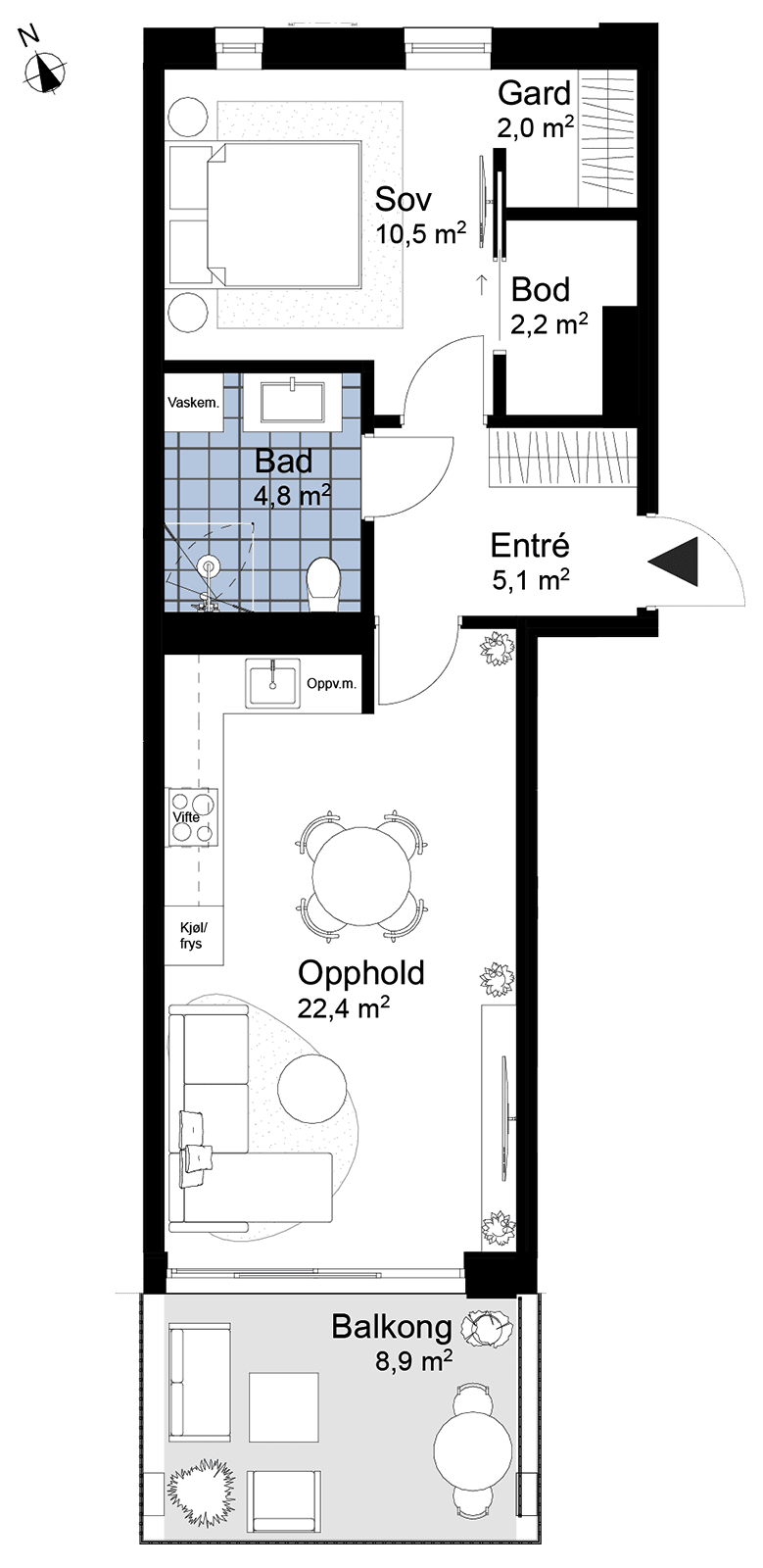 E 07 A 71 P 004 BOLIGBLOKK E - Leilighet H0704 E