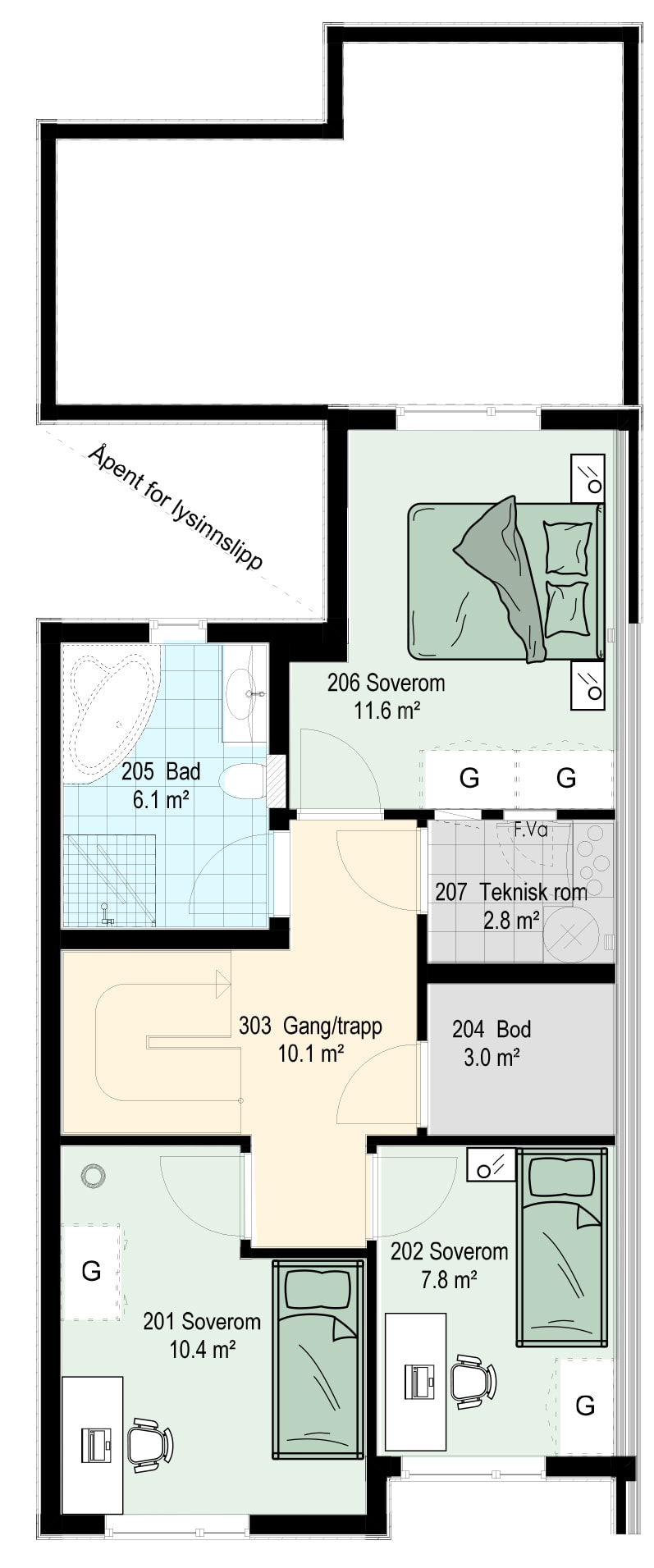 Hus 13 plan 2_fargelagt