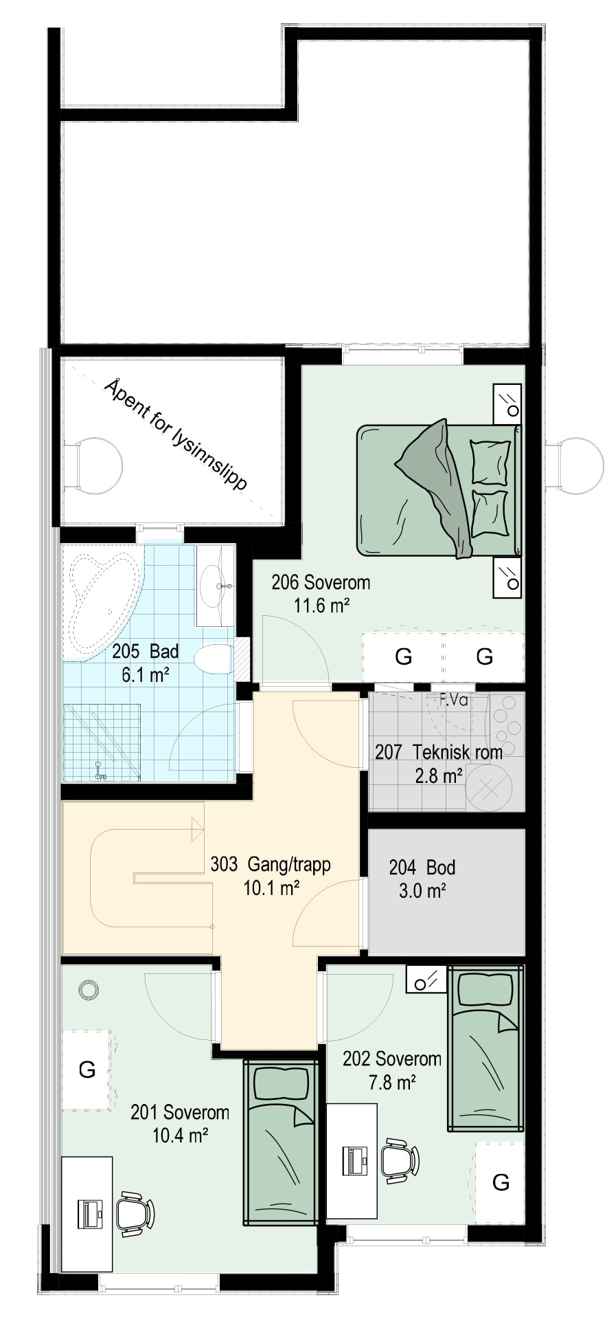 Hus 10 plan 2_fargelagt
