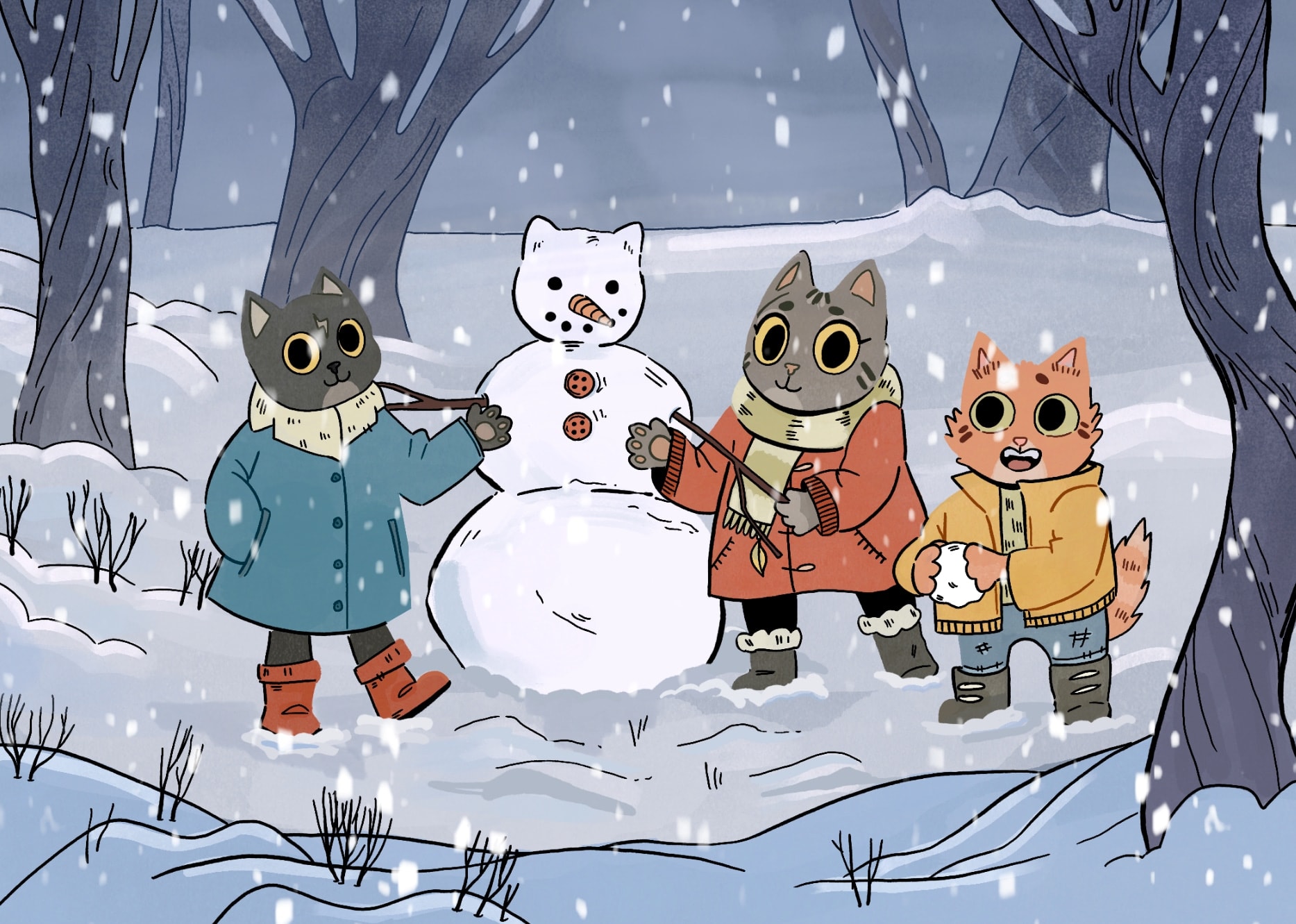 Kitty Christmas illustration
