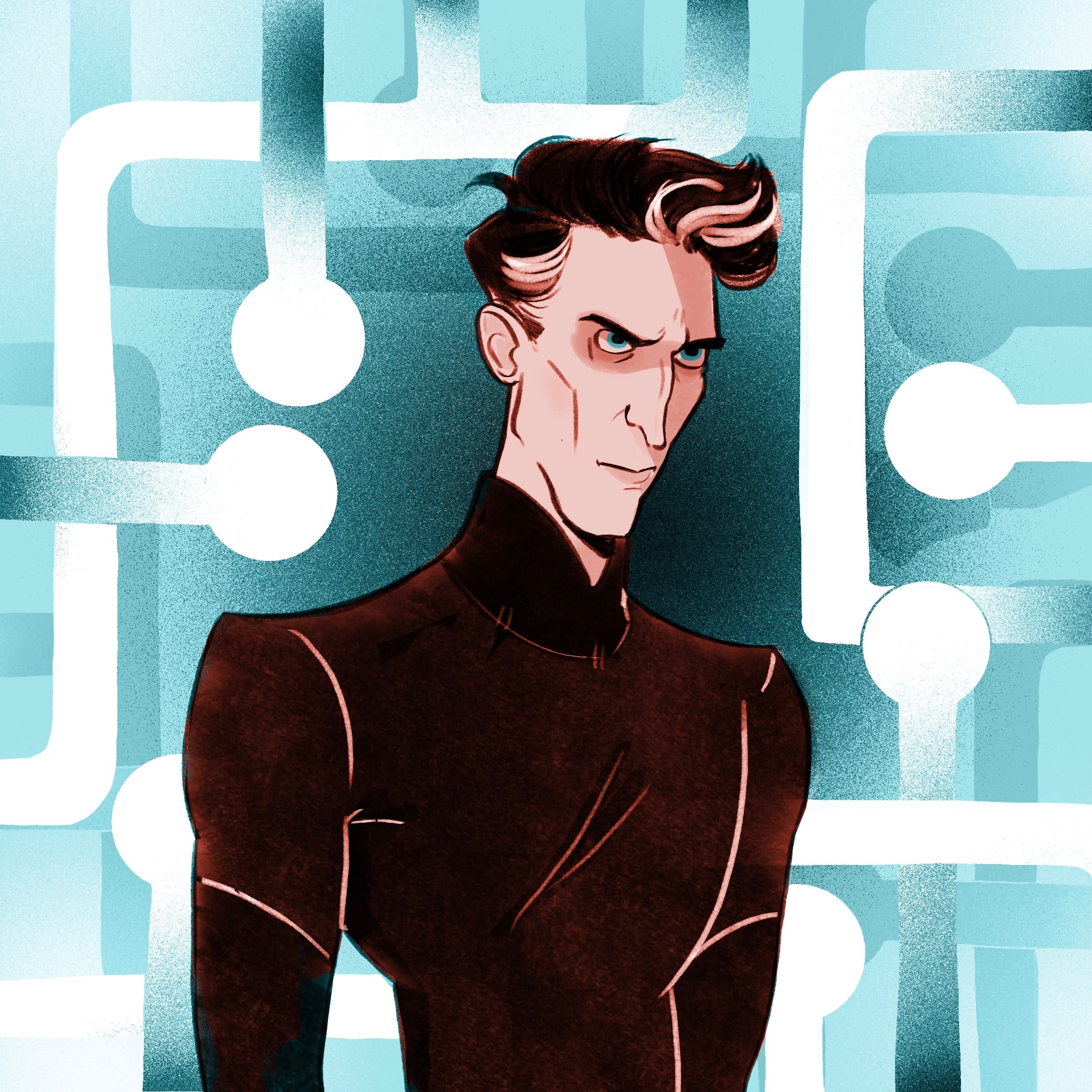 Scifi man illustration