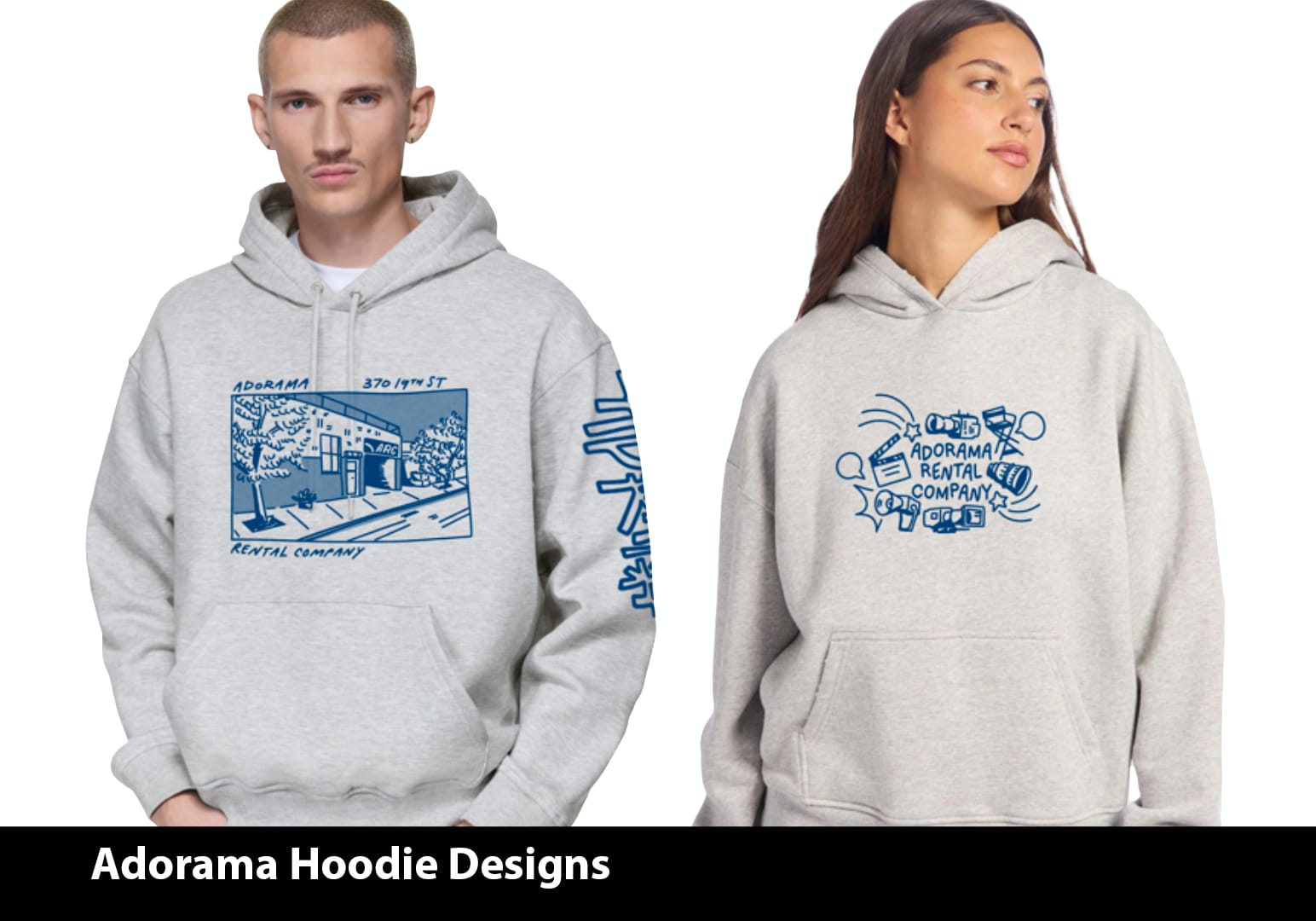Adorama hoodie and stickers design