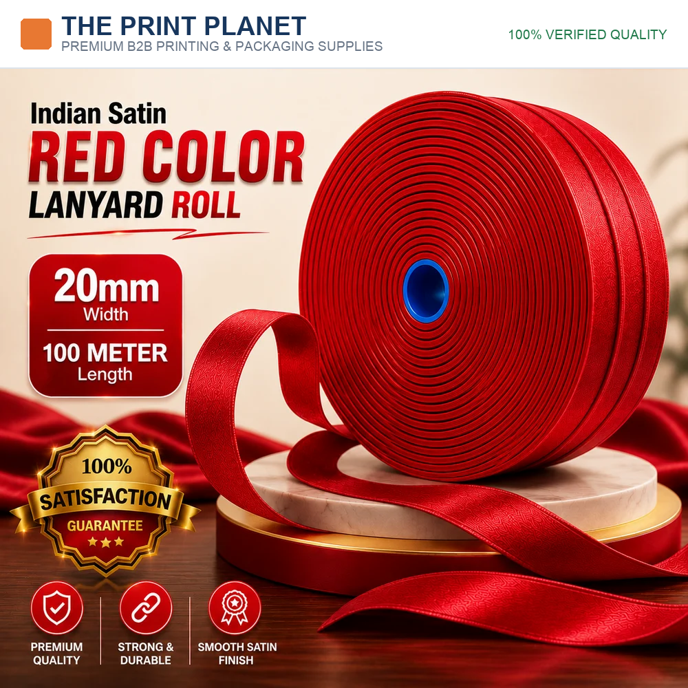 20MM Indian Red Color Satin Lanyard Roll