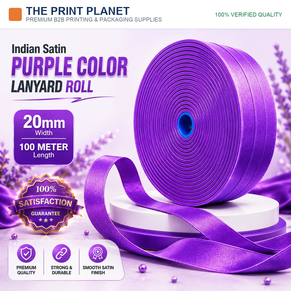 20MM Indian Purple Colour Satin Lanyard Roll