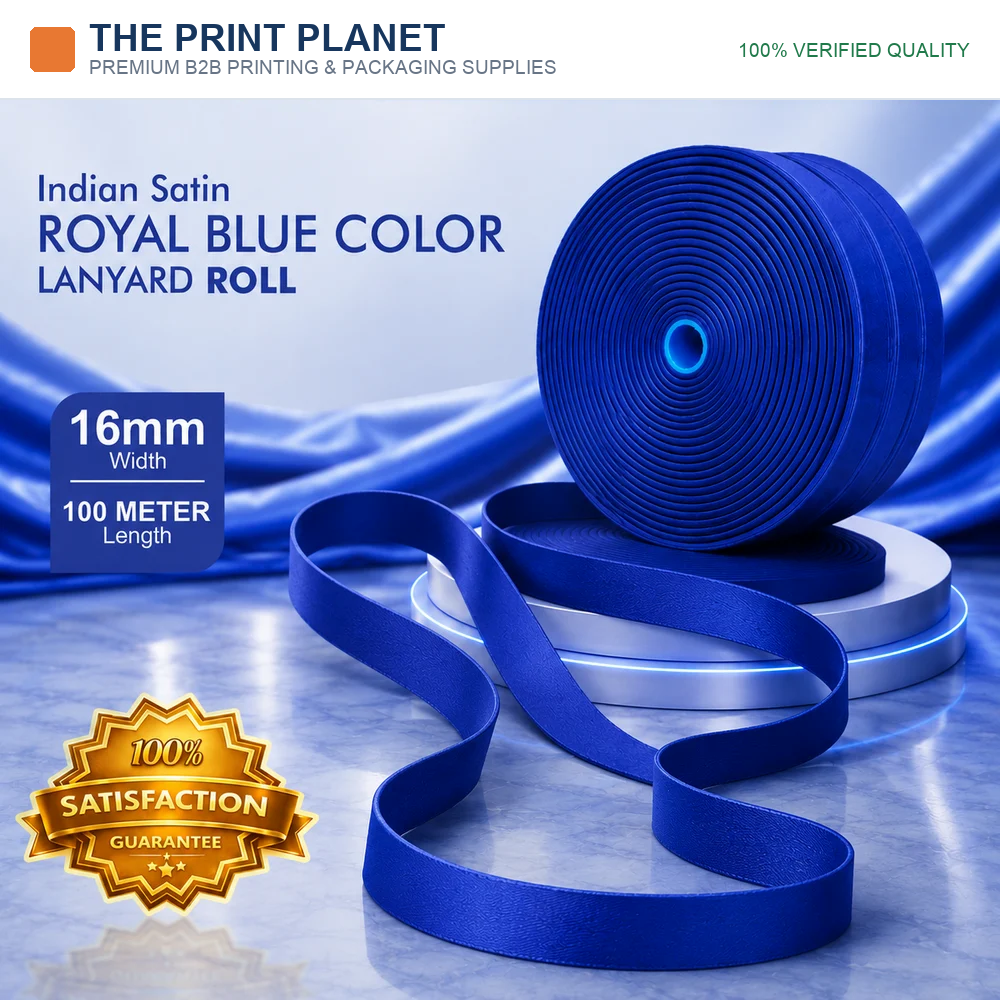 16MM Indian Royal Blue Colour Satin Lanyard Roll