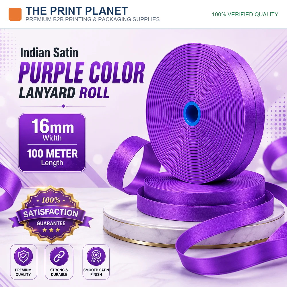 16MM Indian Purple Colour Satin Lanyard Roll
