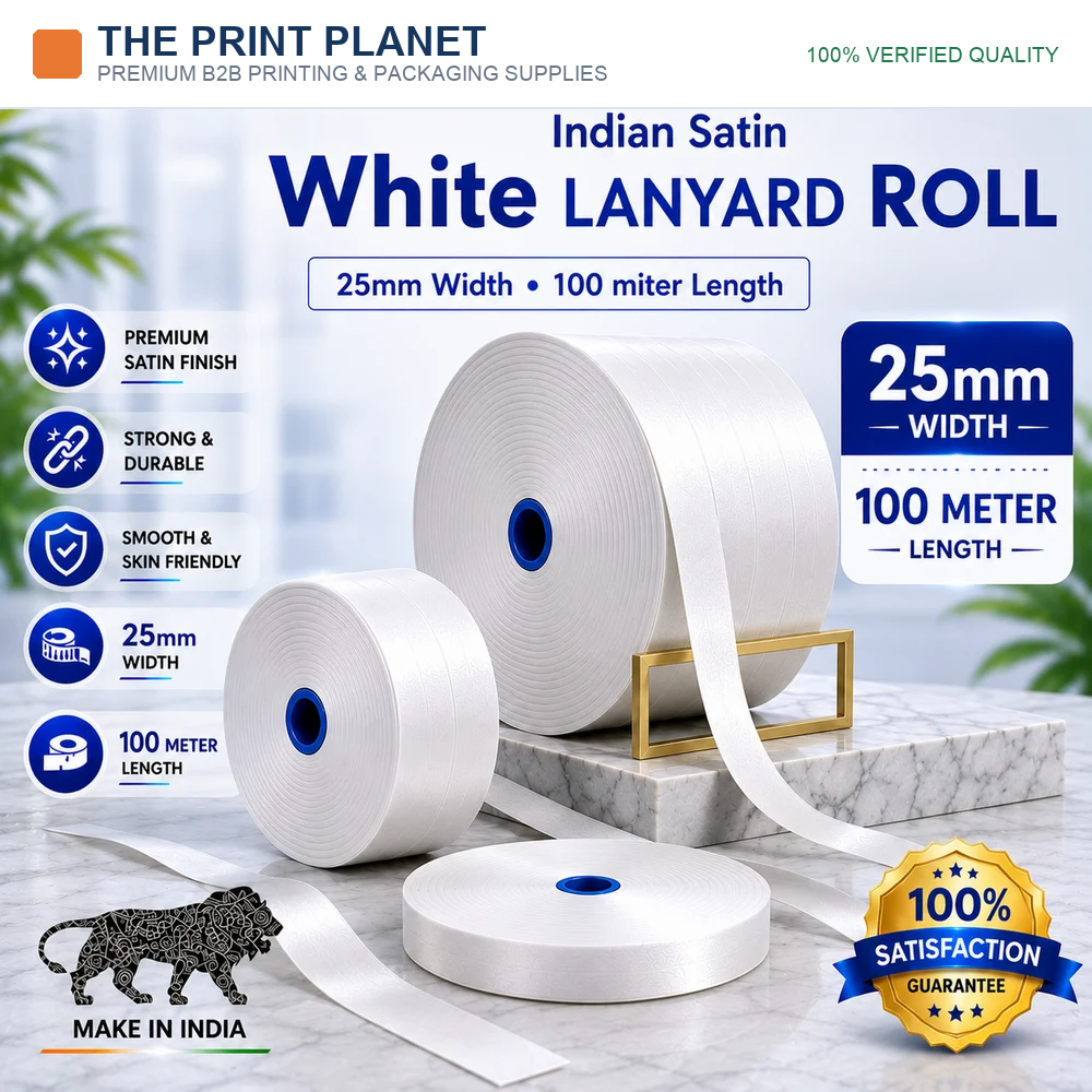 25 MM WHITE SATIN ROLL FOR SUBLIMATION PRINTING