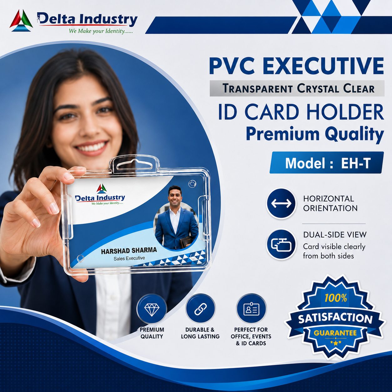 EH-T Executive Crystal Clear ID Card Holder