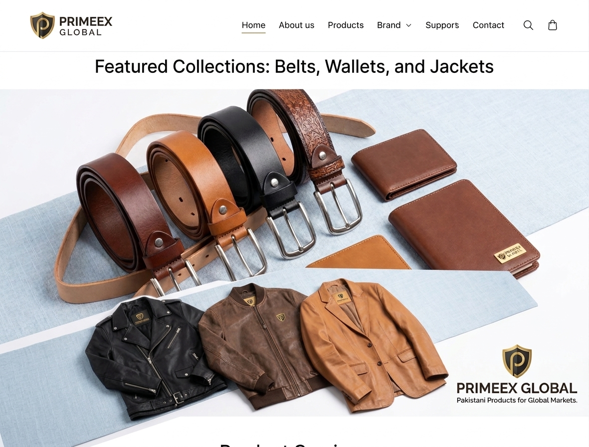 Leather goods and leather belts sourced from Pakistan for international B2B buyers