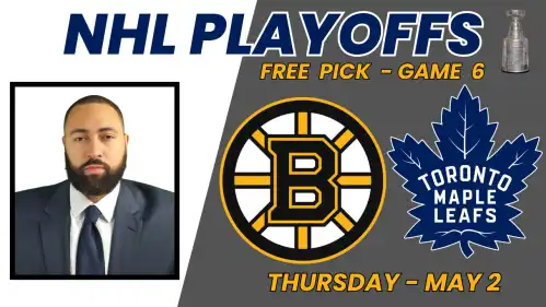 Bruins Vs Maple Leafs - Game 6 NHL Playoffs Thursday 5/2/24 Free Pick Video