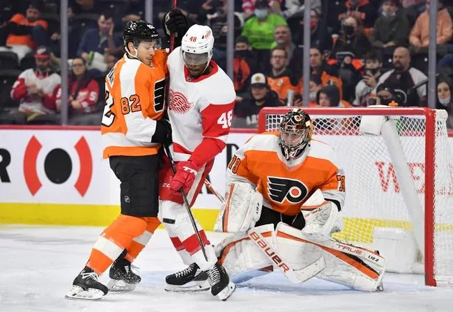 Philadelphia Flyers at Detroit Red Wings 2/12/22 - NHL Picks & Predictions