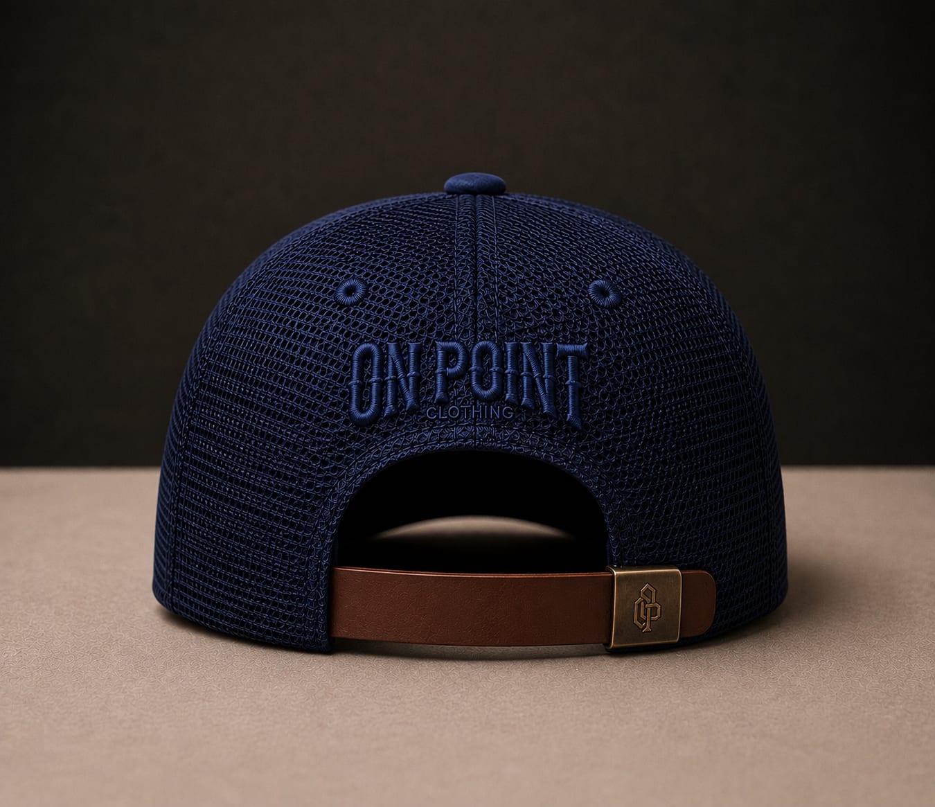 ONPOINT Bordeaux Crest Cap in Navy Blue, back view