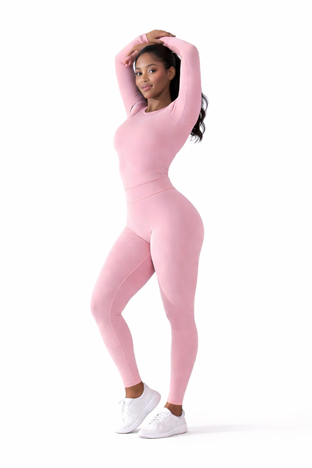Blush Sculpt Set, full look, front view, arms up