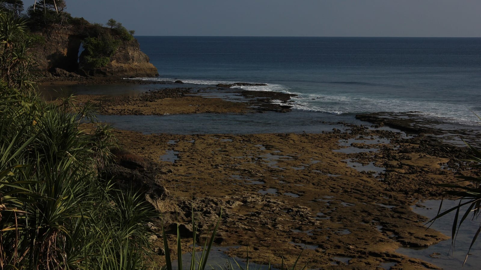 Rocky shore and sea at the Natural Bridge area of Neil Island