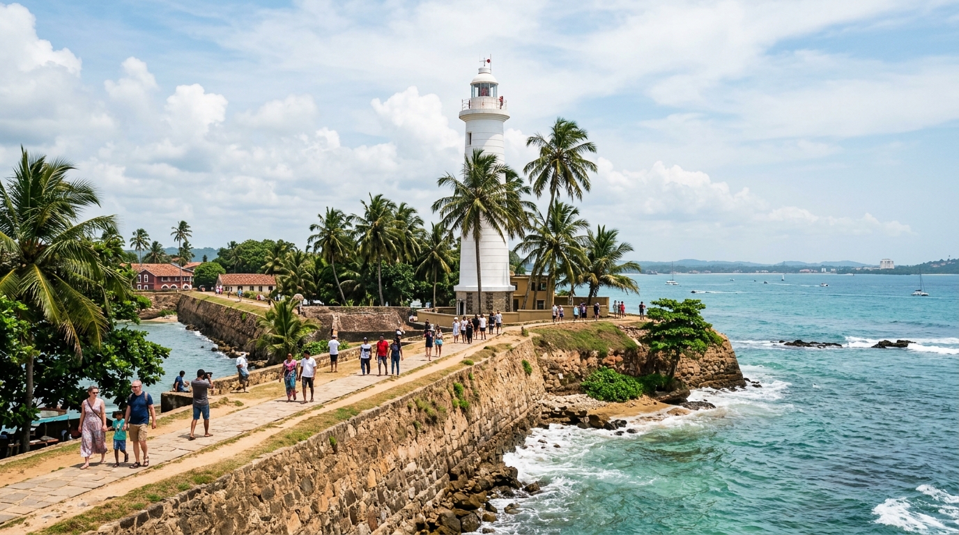 Galle Dutch Fort Lighthouse & Ocean Ramparts