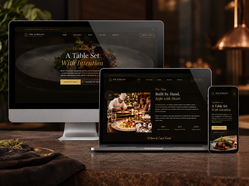 The Aurelian — Fine Dining · Restaurant website by LULI