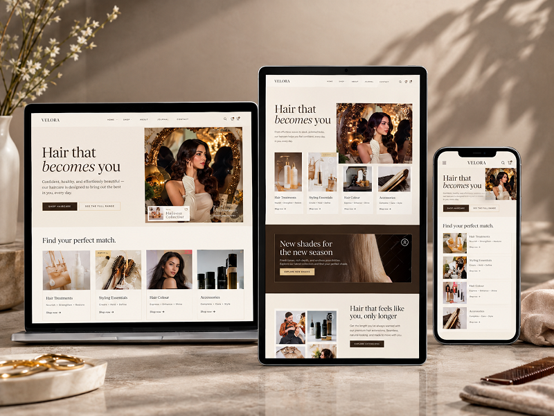 Velora — Hair Extensions · Hair Care website by LULI
