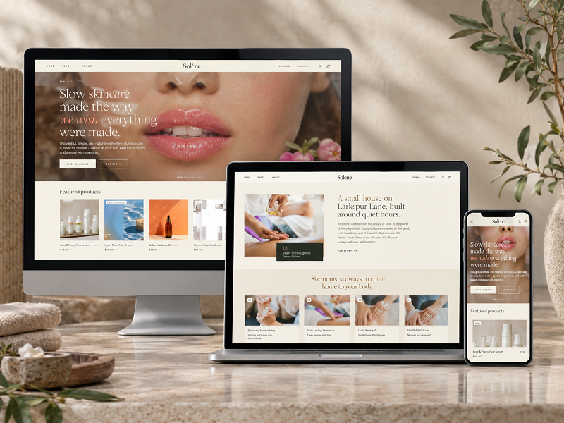 Solène — Botanical Skincare website by LULI