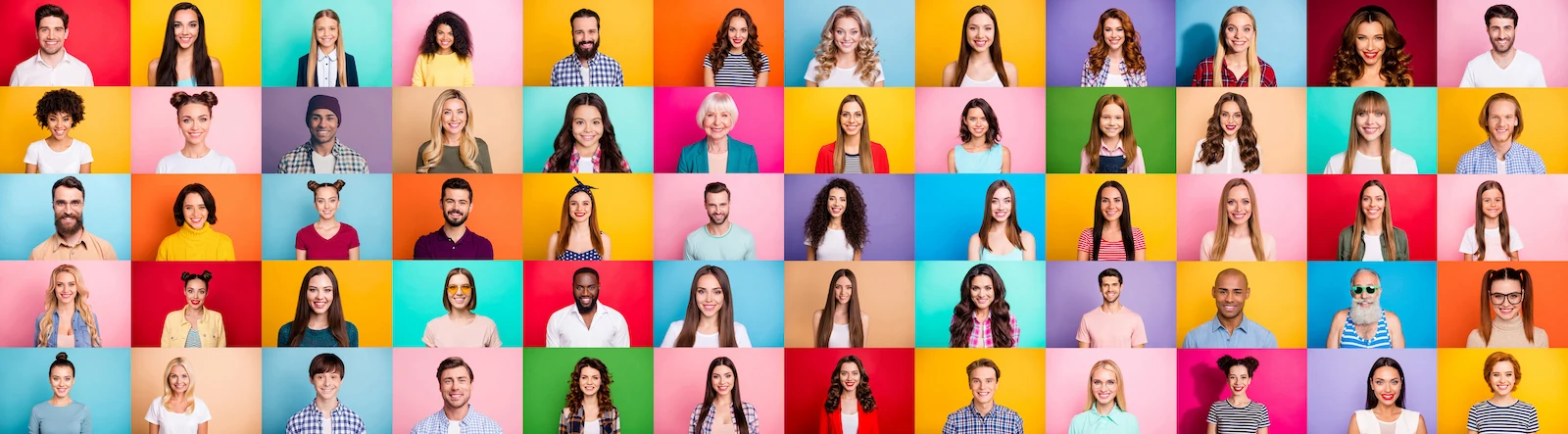 Collection of diverse people portraits