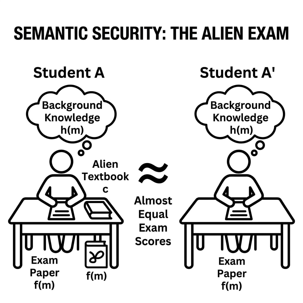 Semantic Security: The Alien Exam