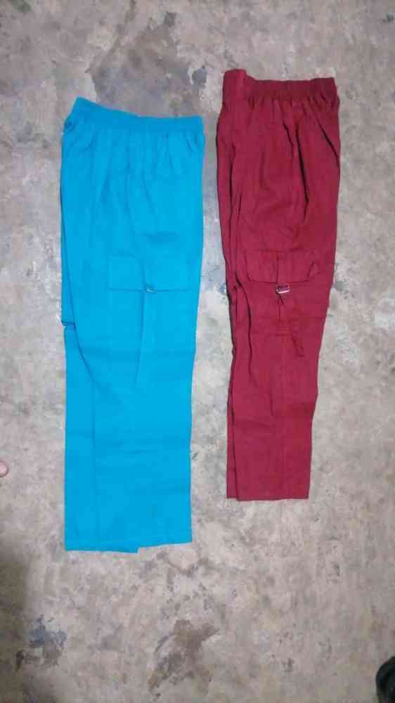 Linen material ladies cargo pant