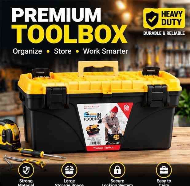 13-Inch empty tool box for tool storage