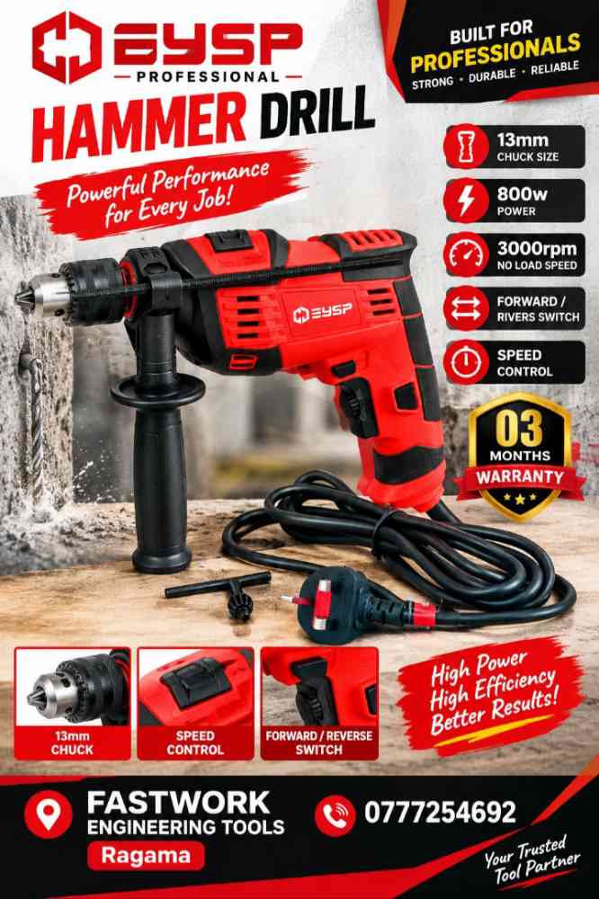 Eysp 13mm industrial hammer drill 800w