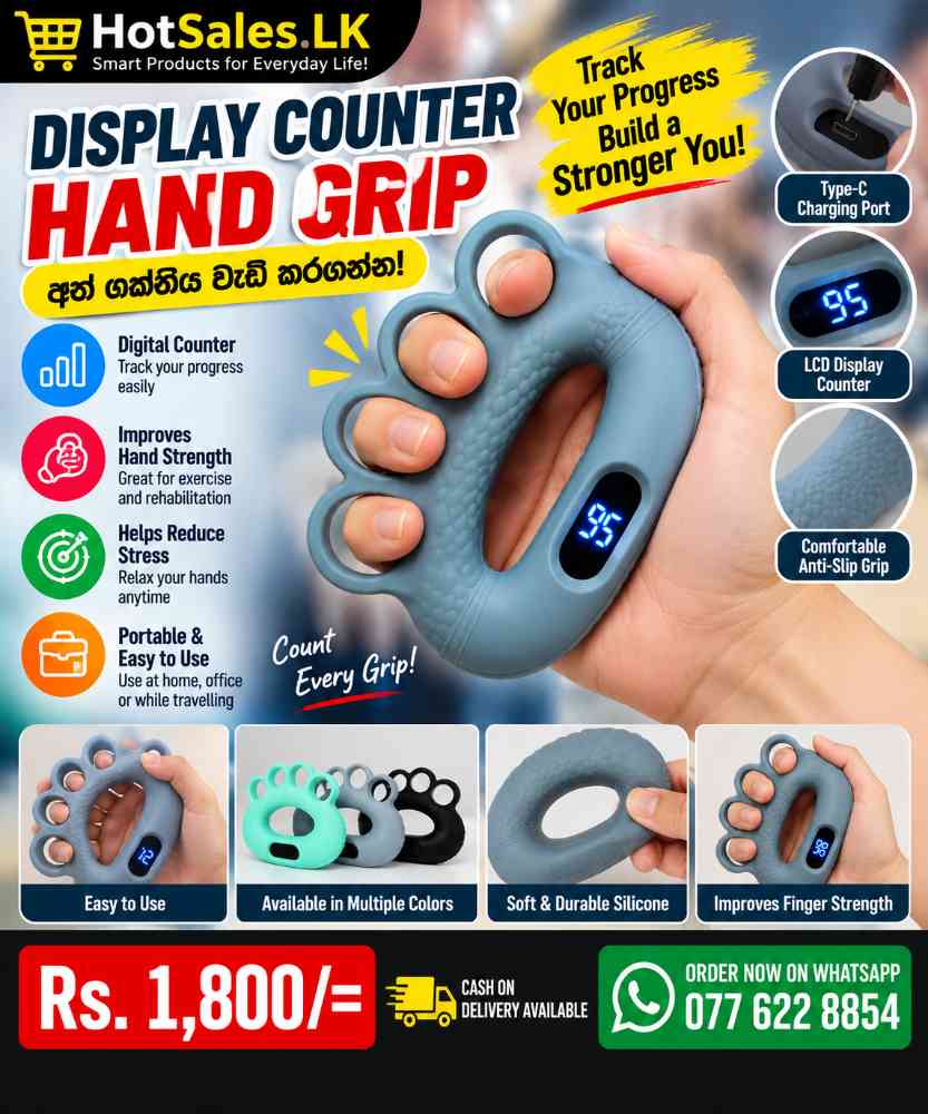 Digital counter hand grip strengthener