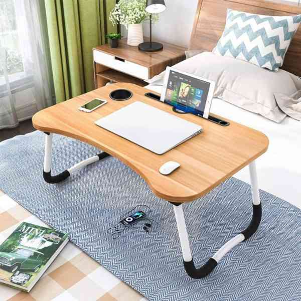 Portable folding laptop table