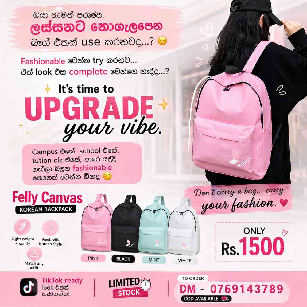 Felly canvas korean backpack