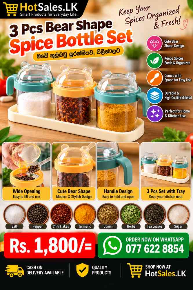 3 Pcs bear shape spice bottle set