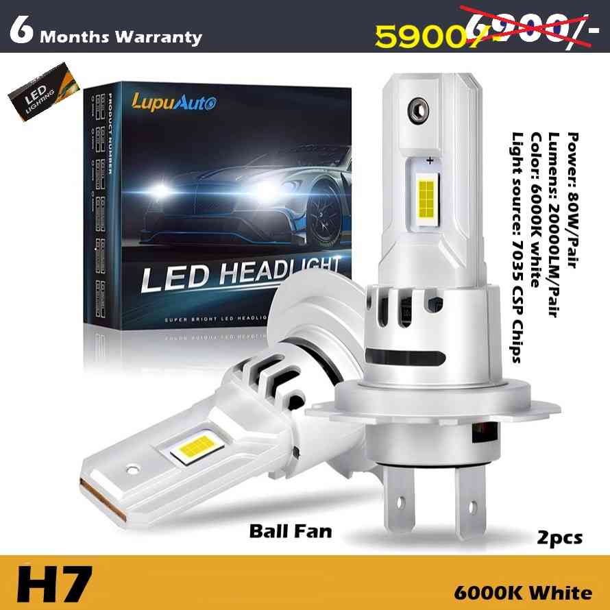 H7 LED Headlight bulb wireless canbus 20000LM 80W