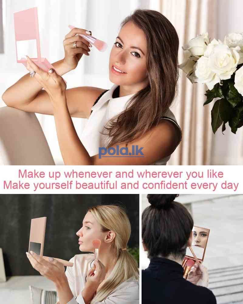 5 Pcs Travel makeup brush set with mirror - photo 4
