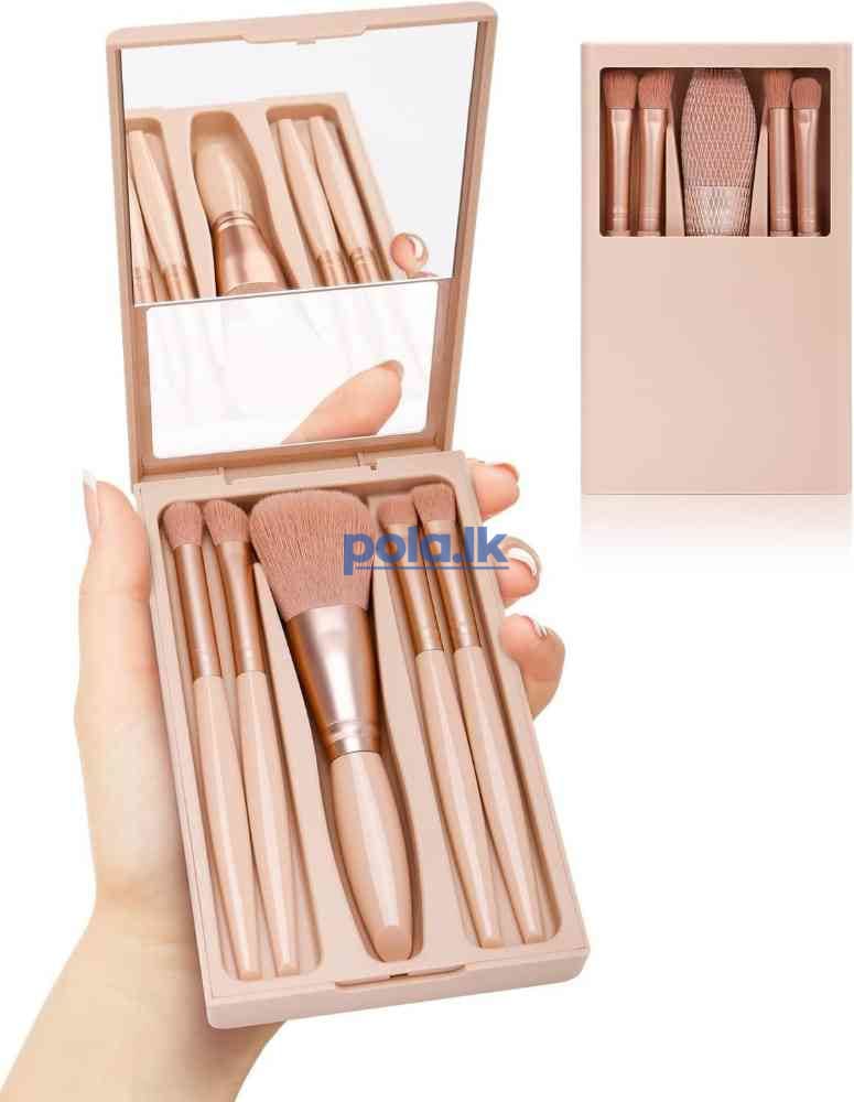 5 Pcs Travel makeup brush set with mirror - photo 2