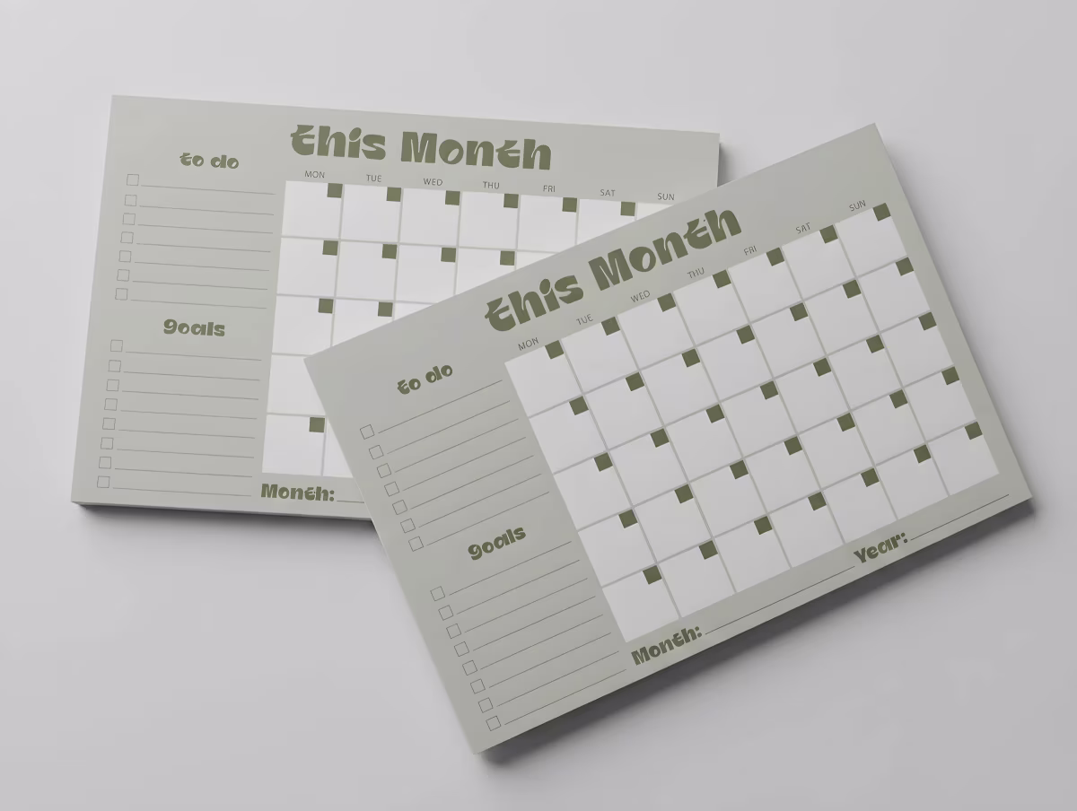 Customized Monthly Calander - Sage Color — photo 1