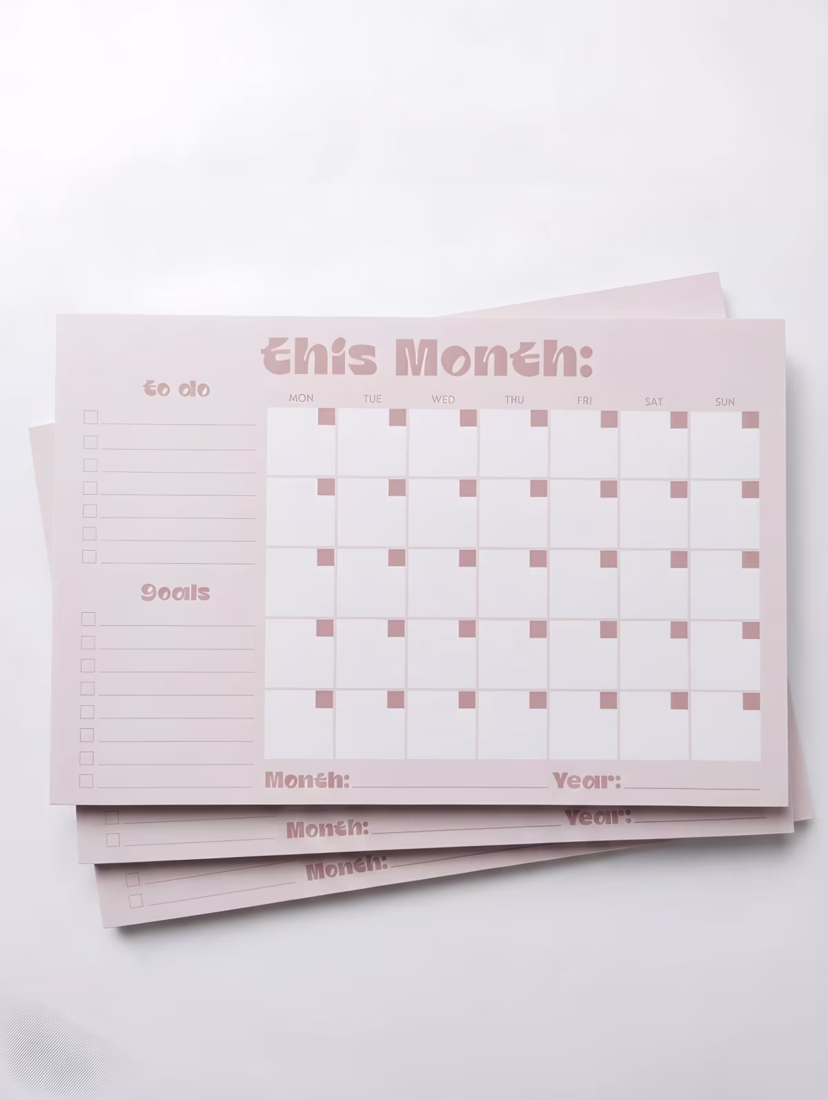 Customized Monthly Calander -Blush Color — photo 1