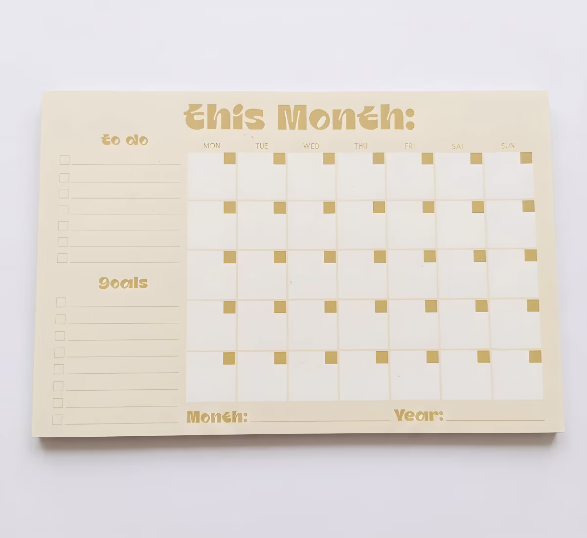 Customized Monthly Calander -Butter Yellow — photo 1