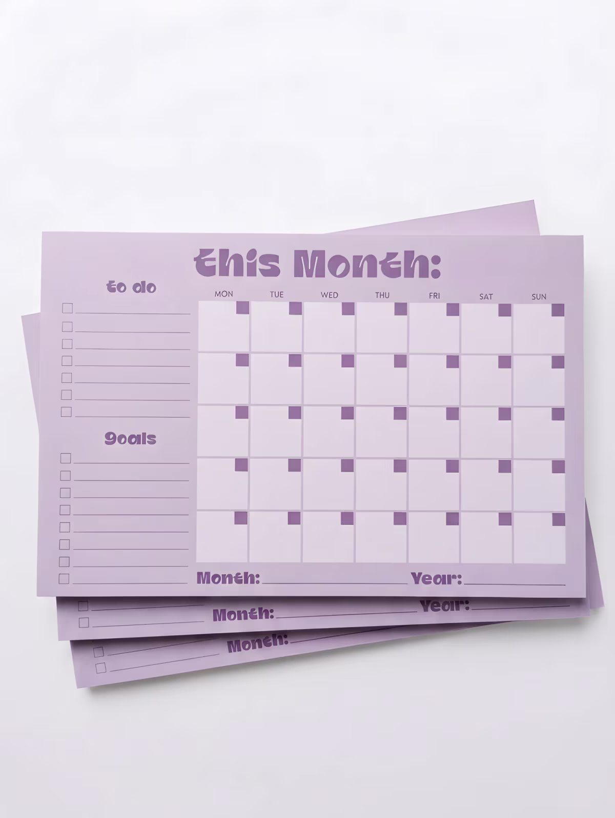 Customized Monthly Calander - Lavender — photo 1