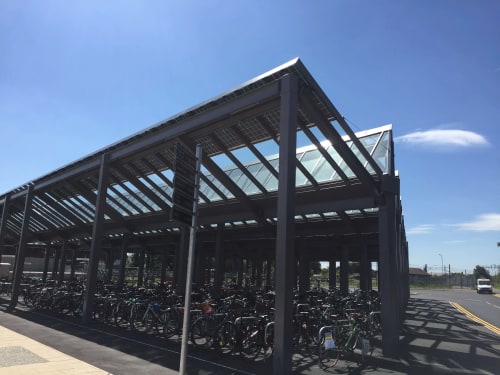 Train station bike shelter