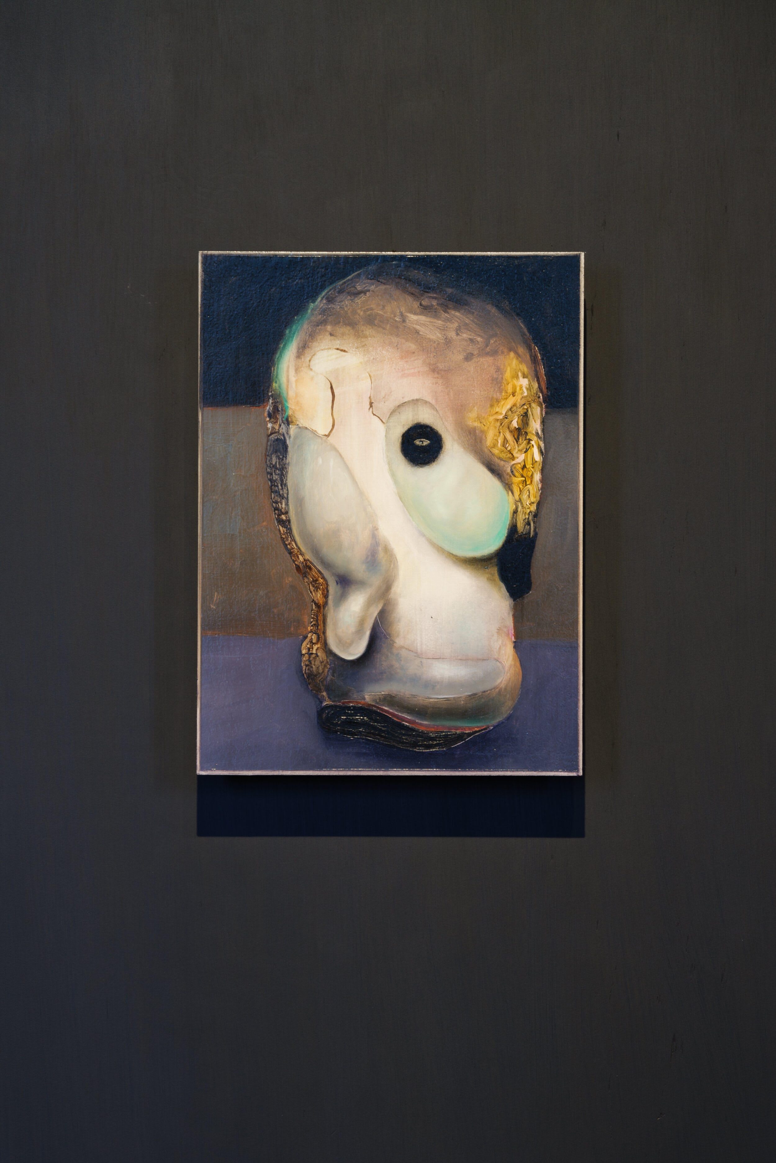 Portrait of a Human, 2022, 35 x 26 x 2 cm, oil and varnish on wood