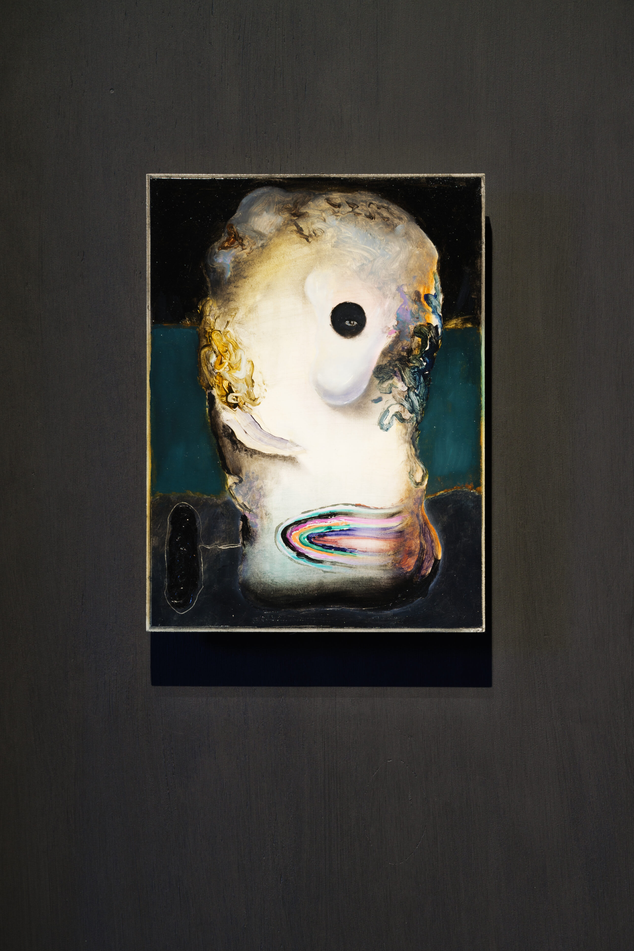 Portrait of a Human, 2022, 35 x 26 x 2 cm, oil and varnish on wood