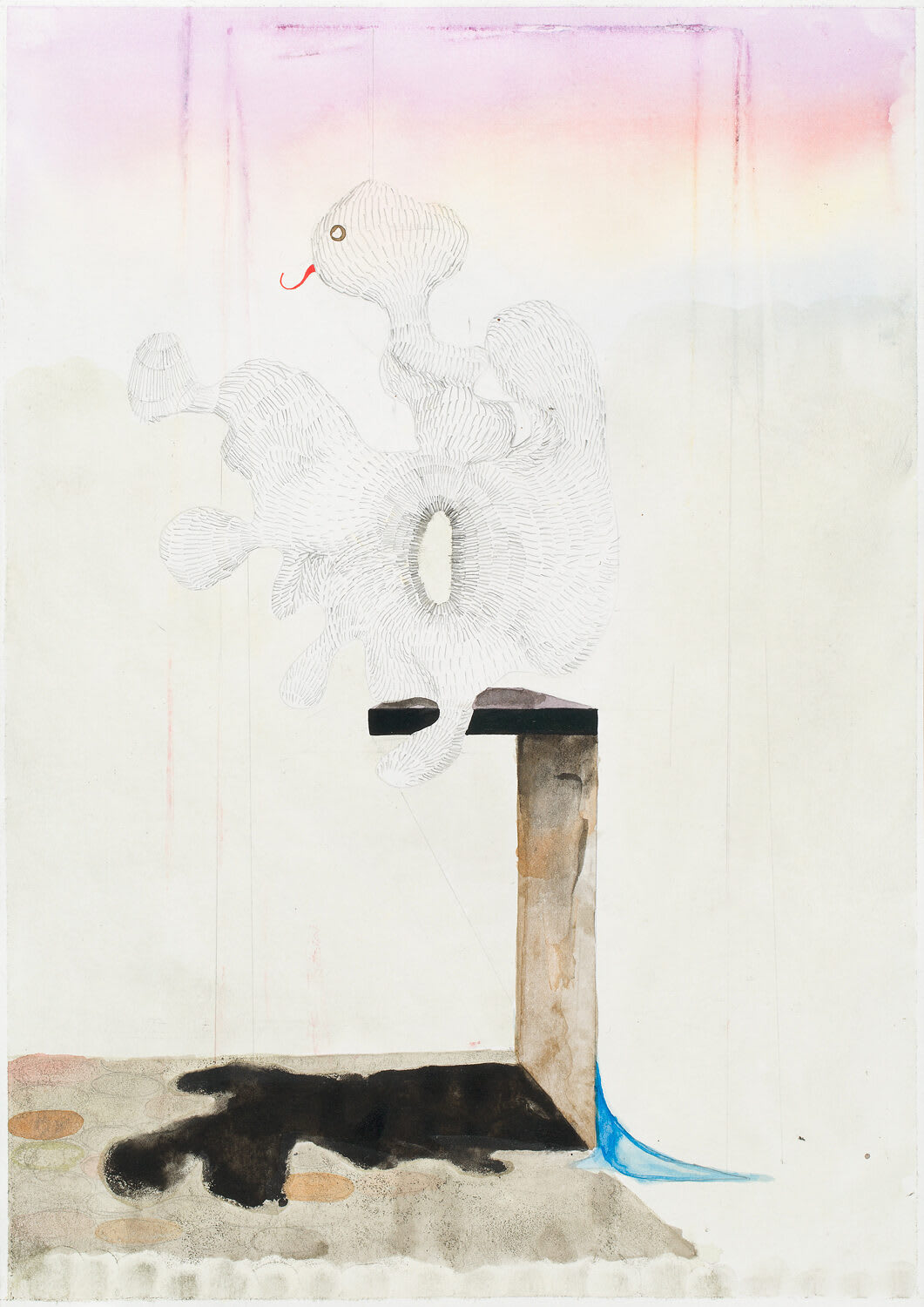 Topografisches Binnenbild (diffundierende Durchlässigkeit der großen Form), 2014, 29,7 x 21 cm, indian ink and pencil on paper