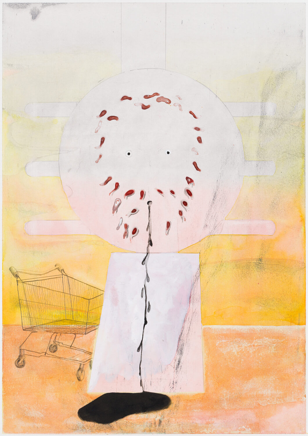 Der Einkaufswagen, 2016, 29,7 x 21 cm, indian ink and pencil on paper