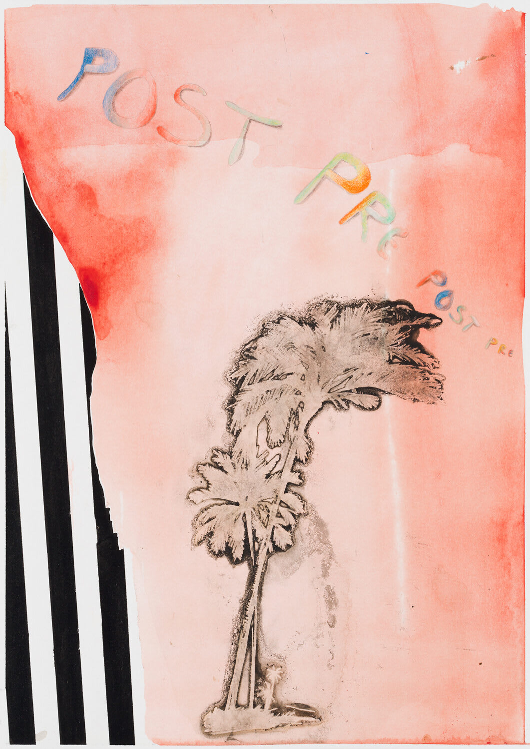 PostPrePostPre, 2016, 29,7 x 21 cm, indian ink, crayon and pencil on paper